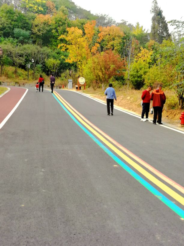今日得空闲时逛逛滁州彩虹路路面修的很漂亮天气好大家没事可以出来走